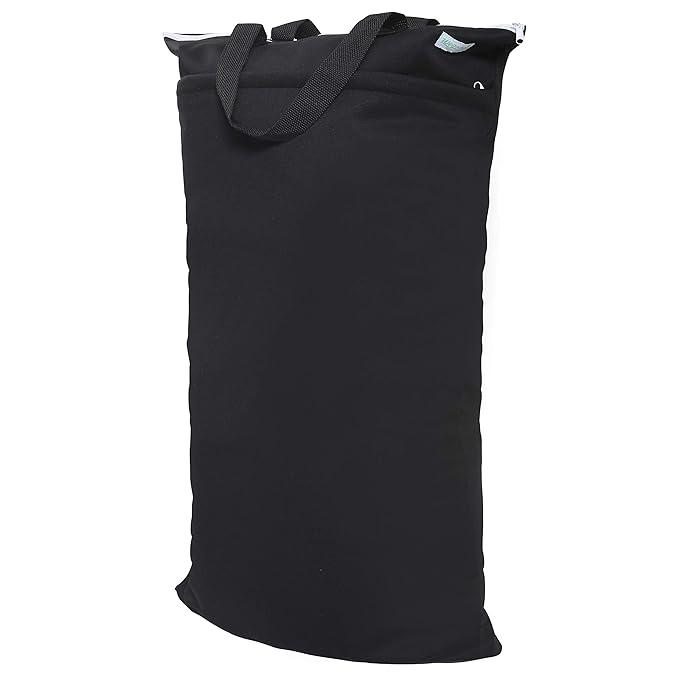 wegreeco Large Reusable Hanging Wet Dry Cloth Diaper Bag (Black)