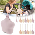 12 Pack Silicone Pacifier Holder Case, Safe and Soft Material, Pacifier Pouch Portable Pacifier Case with Stretchy Lanyard, Protective Pacifier Storage Case for Diaper Bag Stroller Travel