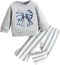 Baby Girl Clothes Long Sleeve Fall Outfits Toddler Sweatsuit Striped Flare Pants