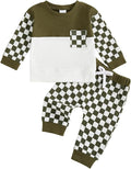 Toddler Baby Boy Fall Clothes Waffle Outfit Long Sleeve Color Blocking Sweatshirt Pullover Jogger Pant Set