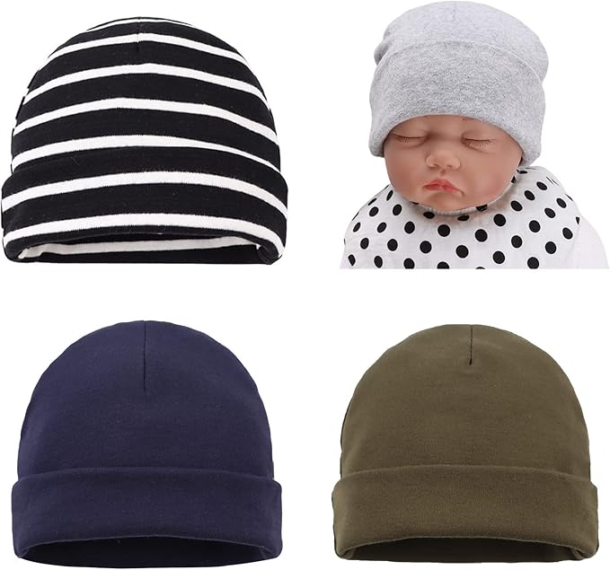 Bamery Cotton Baby Girl Hat Preemie Boys Beanie Newborn Hospital Hats Winter Infant Hats for Girls