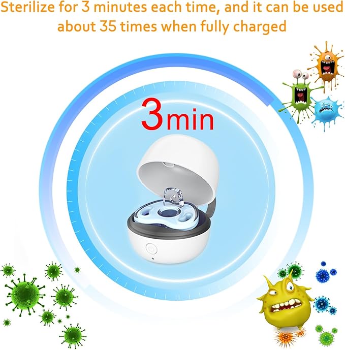 StarWin Pacifier Sanitizer Portable, UV Pacifier Case On The Go, Newborn Pacifier Holder Mini Storage Case for Travel, Keep's Baby's Binkies Clean