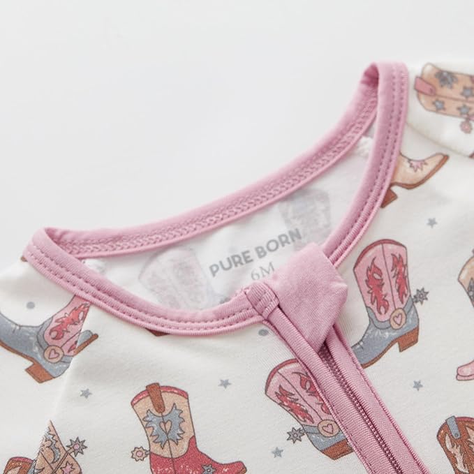 pureborn Baby Infant Boys Girls Sleeper Snug Fit Viscose from Bamboo Pajamas 0-24 Months