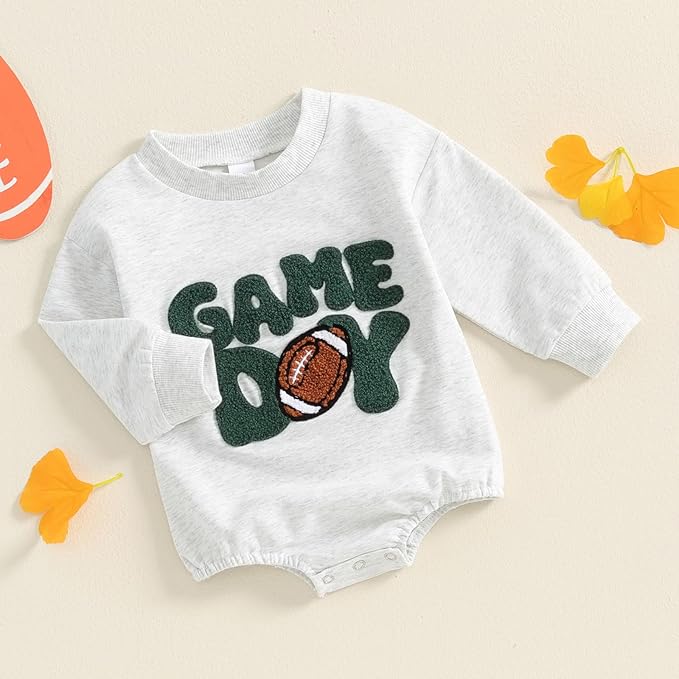 VISGOGO Newborn Infant Baby Boy Girls Oversized Romper Little Dude Sweater Onesie Coming Home Outfit Neutral Clothes