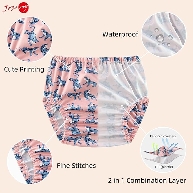 Joyoroy Diaper Covers for Girls Rubber Pants for Toddlers Plastic Diaper Covers 5T Toddler Plastic Training Pants Plastic Underwear Covers for Potty Training Rubber Training Pants for Toddlers