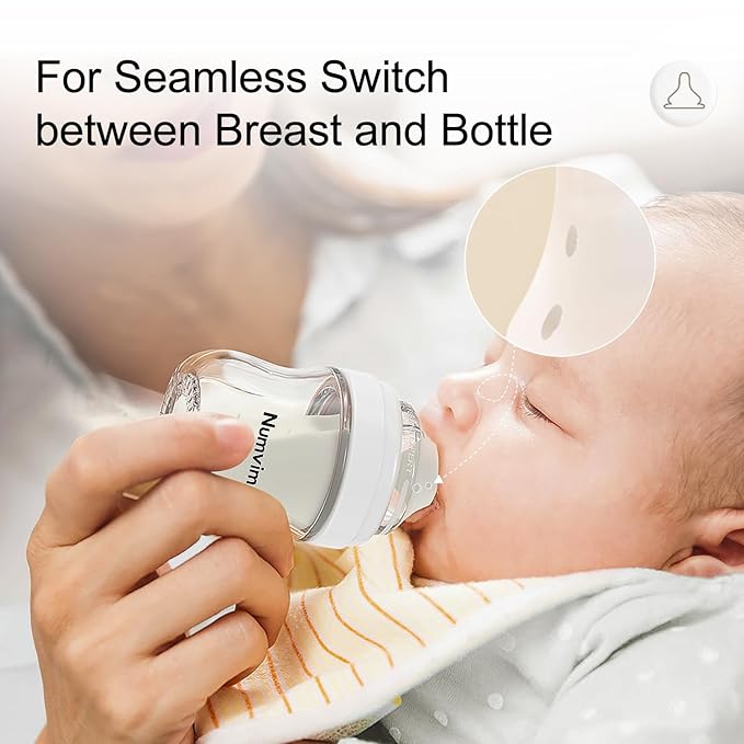 Natural Glass Baby Bottles Gentle & Extra Slow Flow, Newborn Breastfeeding Bottle with Anti Colic Nipple for 0 Months Babies, 3 Packs (Brown (8 Ounce), 1 Count (Pack of 3))