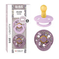 BIBS Colour Liberty Soother 2-Pack, BPA Free Dummy Pacifier, Round Nipple. Natural Rubber Latex, Made in Denmark, Size 2 (6-18 Months), Chamomile Lawn Violet Sky