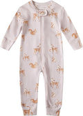 Owlivia Organic Cotton Baby Boy Girl Zip up Sleep 'N Play Pjs, Footless, Long Sleeve