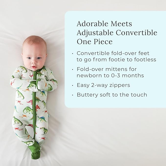 Posh Peanut Convertible Baby Sleepers - Girls Footless Baby Pajamas with 2 Way Zipper for Easy Diaper Changes