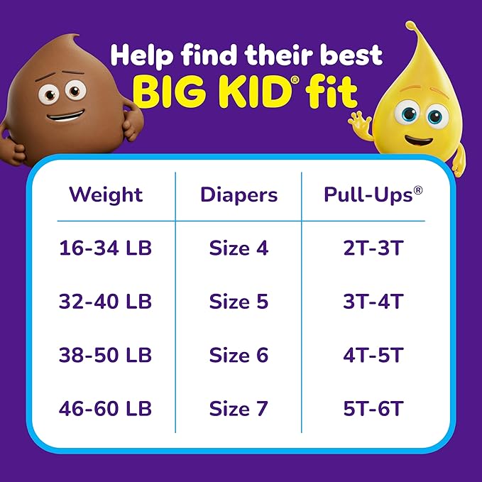 Pull-Ups Boys' Potty Training Pants, Size 5T-6T Training Underwear (46-60 lbs), 48 Count