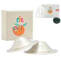 RFC Silver Nursing Cups - 999 Silver Nursing Pad - Nipple Shield Kit for Nursing Newborn - Breastfeeding Essentials - Nipple Cover Breastfeeding - with Silicone Ring & Cleaning Scotch & Case (XL)