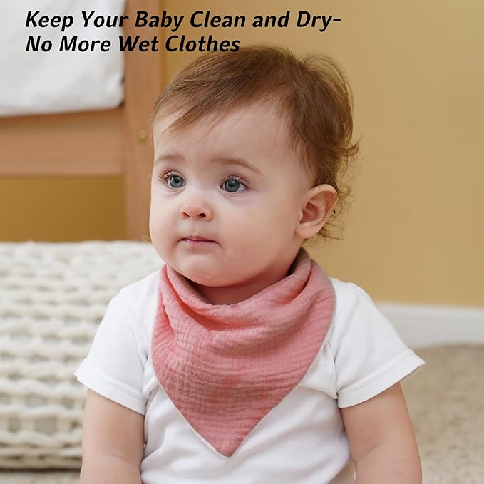 Muslin Baby Bibs Baby Drool Bandana Bibs for Baby Girls Boys Infant Newborn Toddler Drooling and Teething