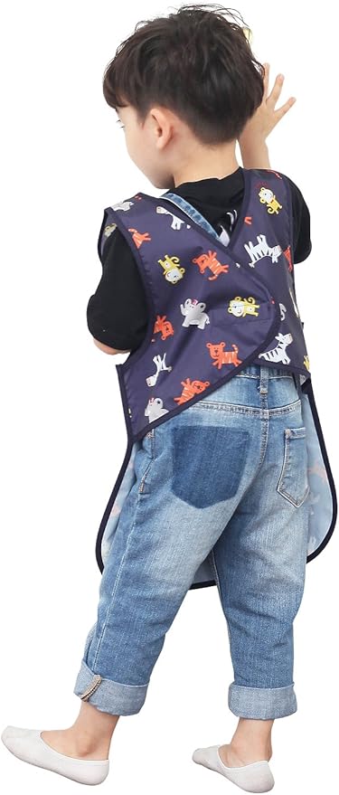 Kids Painting Apron – Waterproof Art Smock for Toddlers & Preschoolers, Messy Play, Baking, Crafts, Cooking, Mealtime