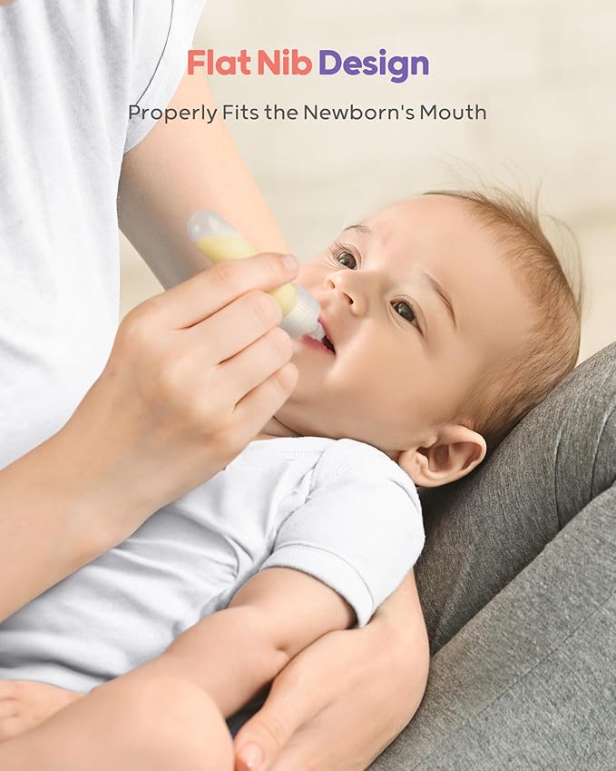 Nuliie Colostrum Collector Kit 7ml/12pcs, Leakproof, Reusable Breast Milk Collector, Heat & Freezer Resistant, BPA-Free, With Cotton Cloth Wipe, Storage Case, Cleaning Brush -Ready-to-Use for Newborns