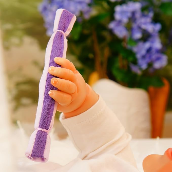 Baby Soft Bar, Infant Sensory Learning Toy, Purple and Light Purple, Developmental Hand Grip