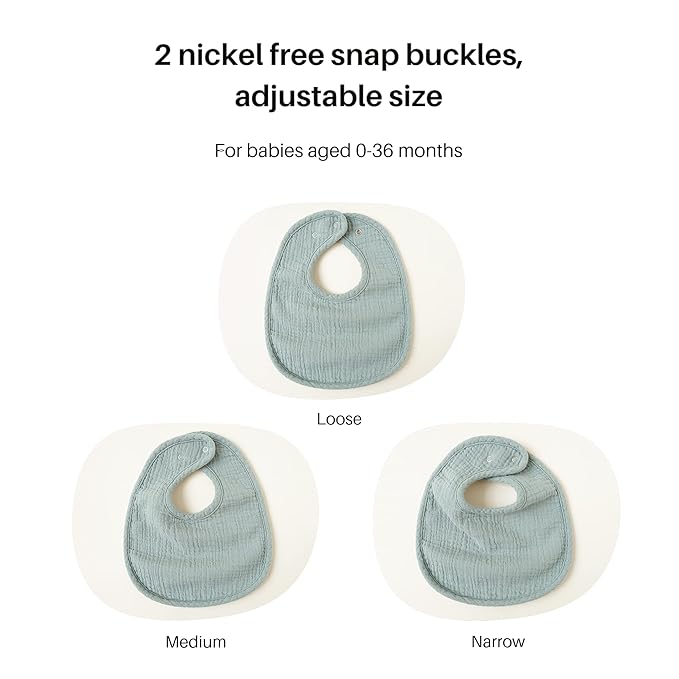 Konssy 6-Pack Muslin Baby Bibs for Boys & Girls, Soft Cotton Absorbent Bandana Drool Bibs for Drooling & Teething