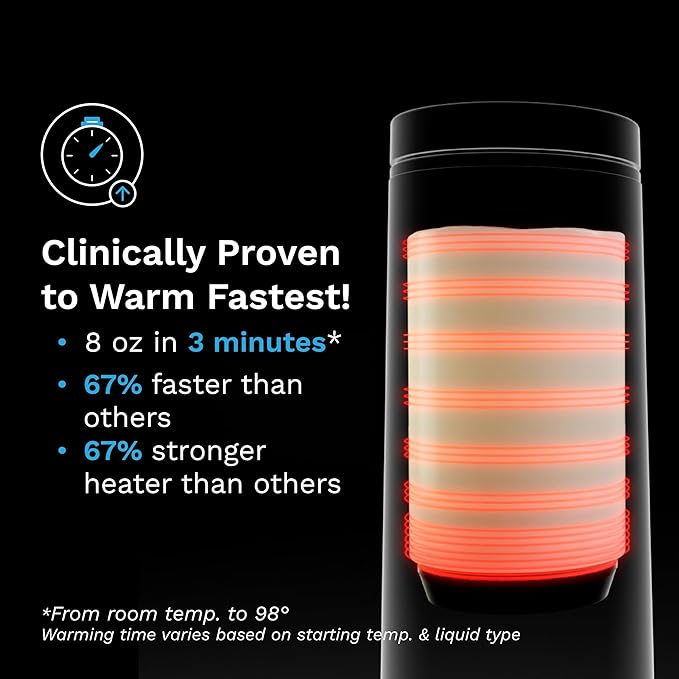 Baby Brezza Portable Warmer – 67% Faster Baby Bottle Warming - Travel Breastmilk and Formula Warmer - Safe, Even Heating - Up to 9oz - No Adapters, Green
