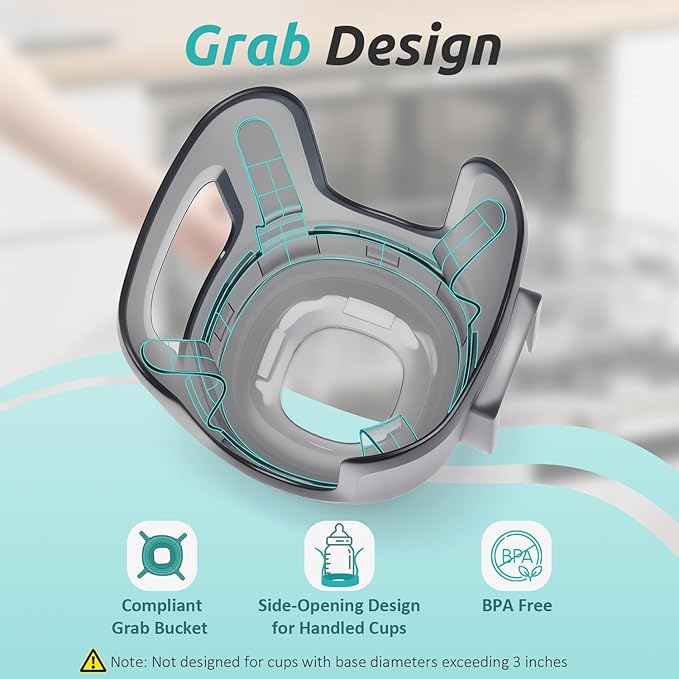 2 PCS Stroller Cup Holder Fits for UPPAbaby Vista/Vista V2/Vista V3/Cruz/Cruz V2/Cruz V3/Minu/Minu V2/Minu V3/Minu Duo, Holds Different Drink Sizes, One-Hand Quick Install/Remove, Folds with Stroller
