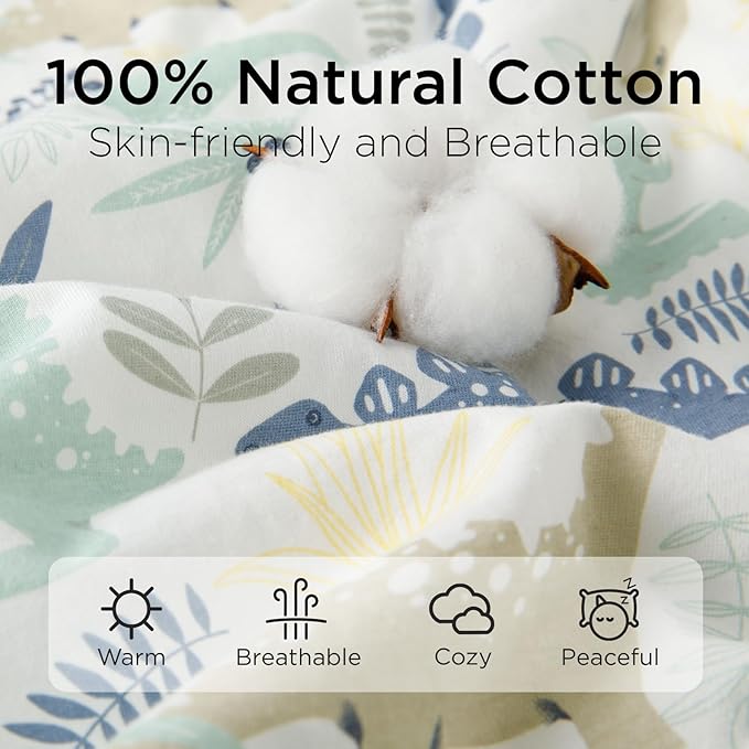 Duomiaomiao 1.5 TOG Baby Sleep Sack 100% Cotton Four Season Baby Wearable Blanket, Breathable Comfy Toddler Sleeping Bag
