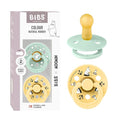 BIBS Colour Moomins Pacifier 2-Pack, BPA Free Pacifier, Round Nipple. Natural Rubber Latex, Made in Denmark, Size 2 (6-18 Months), Nordic Mint/Pale Butter