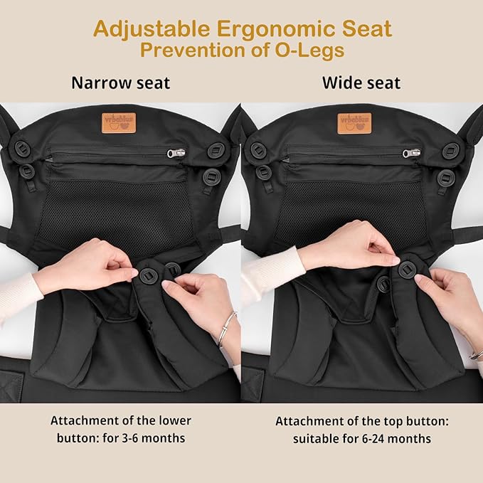Baby Carrier Newborn to Toddler, Ergonomic Safe Soft Breathable Infant Carrier with Adjustable Head Neck Support - Outdoor Kangaroo Front & Back Carry Baby Carriers for Baby 8-40lbs (Black)