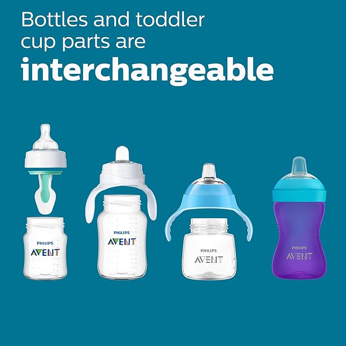 Philips Avent Anti-Colic Baby Bottle with AirFree Vent, 9oz, with Flow 2 Nipples, 1m+, Pink, SCY703/14 (Pack of 24)