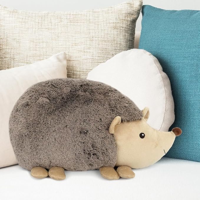 MON AMI Hedgehog Shaped Decor Pillow - 16x8.5”, Stuffed Animal Toy Plushie, Plush Decorative Cushion for Child’s Nursery, Bed or Couch,Cute Room Décor