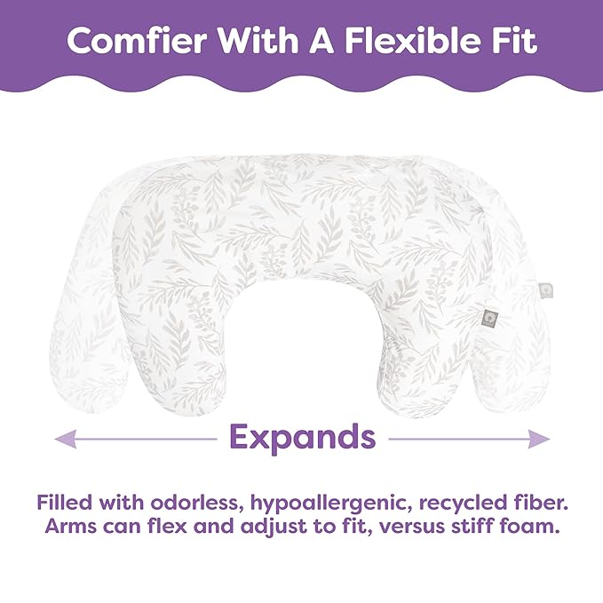 Boppy Nursing Pillow - Ergonomic Bottle & Breastfeeding Pillow with High, Firm, Large Area, Water-Repellent Cushion with Washable Cover; Baby Safety Alliance Verified - Pink Garden Flowers