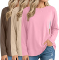 3 Pack Women's Nursing Breastfeeding Tops, Long Sleeve Maternity Shirts Oversize Hidden Zipper Pregnancy Clothes