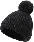Girls Winter Hat Warm Toddler Beanie with Pom Pom Winter Hats for Baby and Kids