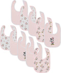 Disney 10-Pack Mickey Mouse Baby Bibs – Ten Soft, Absorbent, and Adjustable Cotton Bibs for Mess Free Meals