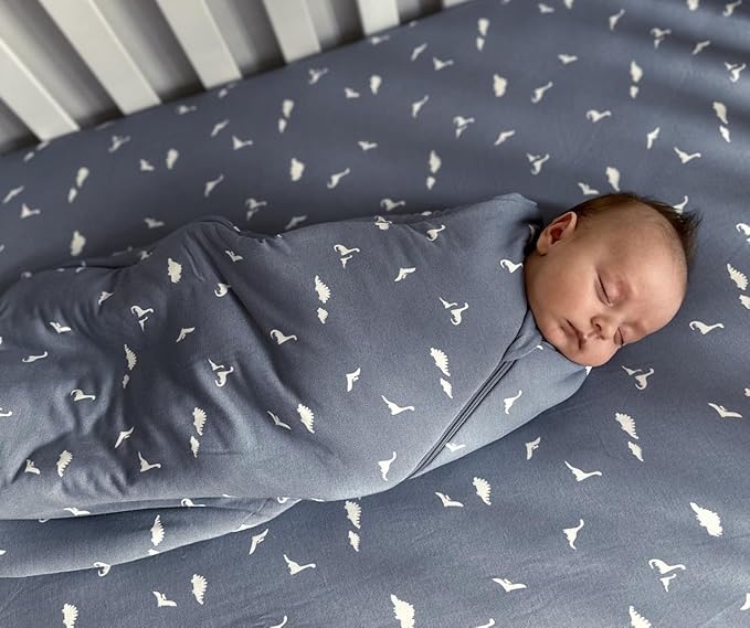 GUNAMUNA Swaddle Wrap for Newborns – Arms In or Out, Easy Diaper Changes with WONDERZiP, Soft Sleep Sack, 1.0 TOG, Goose, 0-3 Months