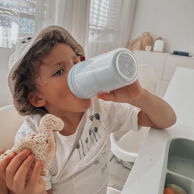nouka Insulated Non-Spill Sippy Cup | Leak Proof and Easy Grip | Keeps Drinks Hot or Cold | Deep Ocean