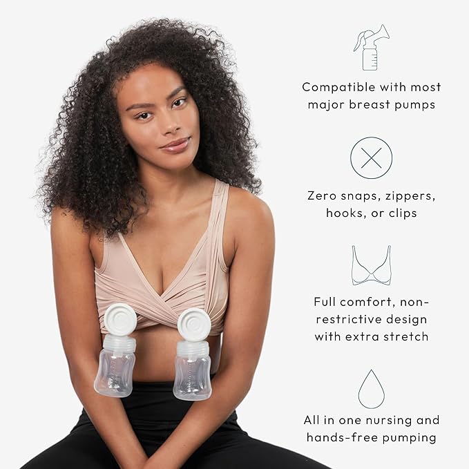 Larken Hands Free Pumping Bra for Breastfeeding | Breast Pump - Maternity Bras for Pregnancy, Pumping & Nursing Bra in One