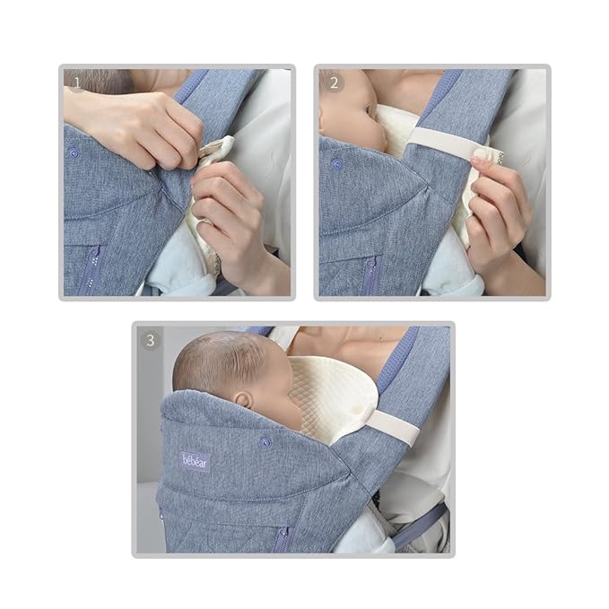 Bebamour Drool and Teething Reversible Cotton Pad For All Carry Positions Baby Carrier White Drool Bib For Boys & Girls(Light Grey)