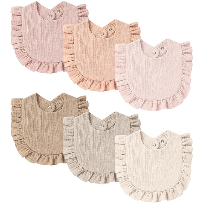 Baby Muslin Bibs Bandana Drool Bibs for Unisex Boys & Girls, Soft and Absorbent Cotton Teething Drooling Bib Set for Newborn Toddler
