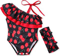 Toddler Baby Girls Ruffles Bikini One Piece Swimsuits Floral Off Shoulder Swimwear Beach Bathing Suit