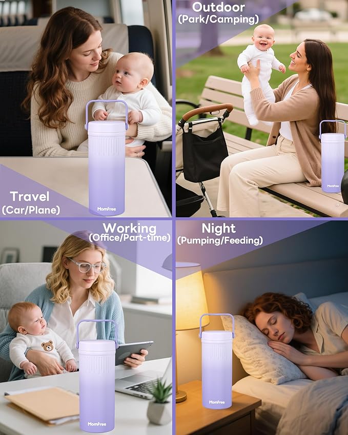 22oz Portable Breast Milk Cooler for Breastmilk Storage, Liquid Gold Saver 360° Cooling Keeps Milk Fresh for 24 Hours, Larger Capacity Breastmilk Chiller with 2pcs Bottles for Outdoor Mom