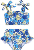 YOUNGER TREE Toddler Girls Two Pieces Swimsuit Color Block Stripe Swimwear Summer Beach Bathing Suit 18M-5T