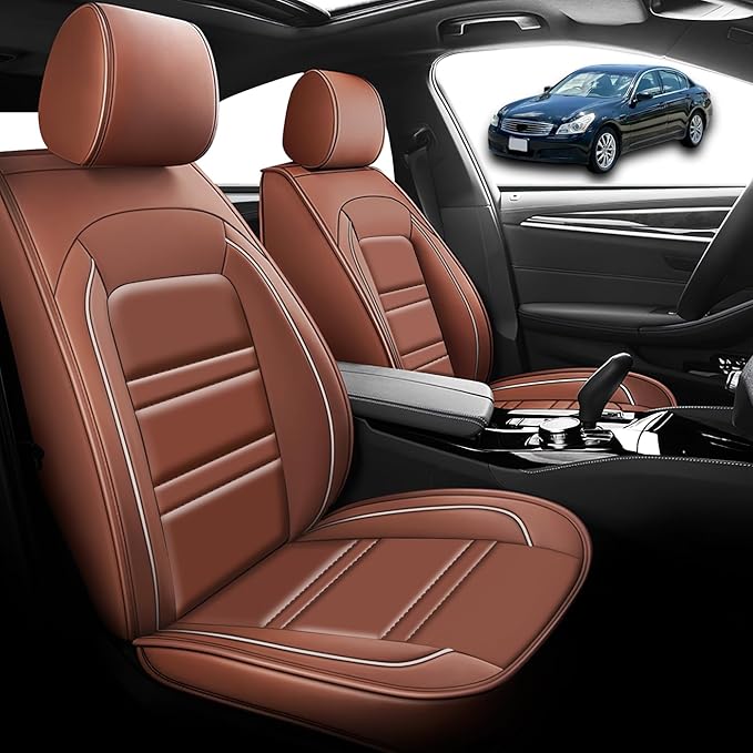 Seat Cover for Infiniti g35 2003-2008 | Car Seat Covers Front Seats, Waterproof Seat Protectors, Automotive Front Seat Covers (Front Seat, Coffee)