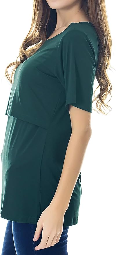 Smallshow Women's Maternity Nursing Tops Short Sleeve Breastfeeding Clothes