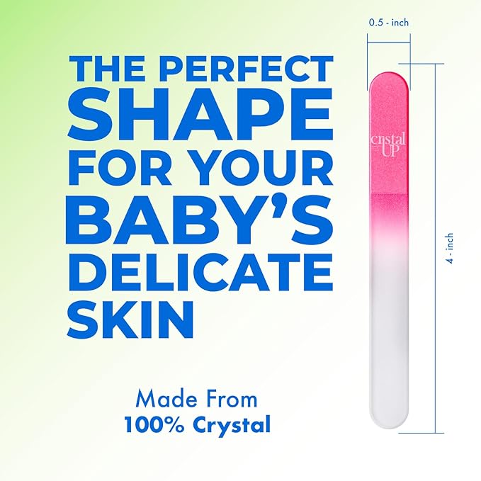 Crystal Baby Nail File 2 in, Gentle and Safe for Delicate Glass Nails File, Hygienic and Durable, Perfect for Newborns and Infants, Ideal for Stress Free Nail Trimming