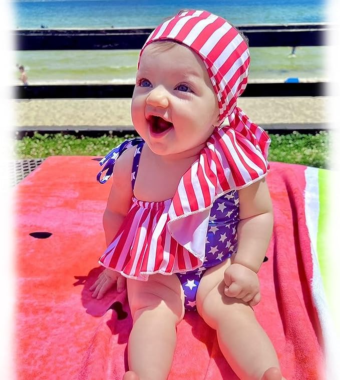 Toddler Baby Girls Ruffles Bikini One Piece Swimsuits Floral Off Shoulder Swimwear Beach Bathing Suit