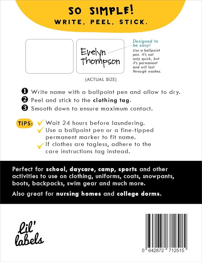 Daycare Value Pack - All-Purpose & Clothing Labels (White), Waterproof & Multipurpose
