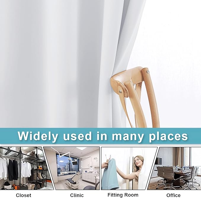 RYB HOME Extra Wide Curtains for Divider Room Separation Soundproof Temporary Door Curtains for Bedroom Closet Office Home Theatre Garage Living Room Drop Cloth, W 180 x L 84 inches, Greyish White