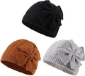 JANGANNSA Winter Warm Knitted Baby Hat for Girls Cotton Lined Infant Toddler Hat Autumn Cute Bow Classic Girls Beanie 0-6Y
