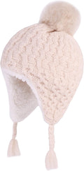 LANGZHEN Toddler Kids Infant Winter Hat,Earflap Knit Warm Cap Fleece Lined Beanie for Baby Boys Girls