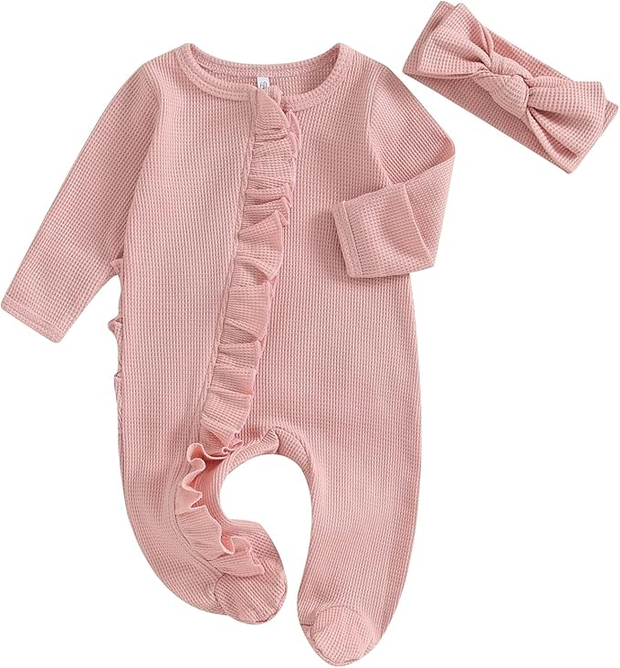 CIYCUIT Baby Girls Cactus Footies Newborn Zip Up Onesie Romper