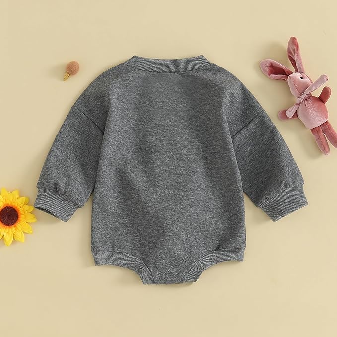 VISGOGO Newborn Infant Baby Boy Girls Oversized Romper Little Dude Sweater Onesie Coming Home Outfit Neutral Clothes