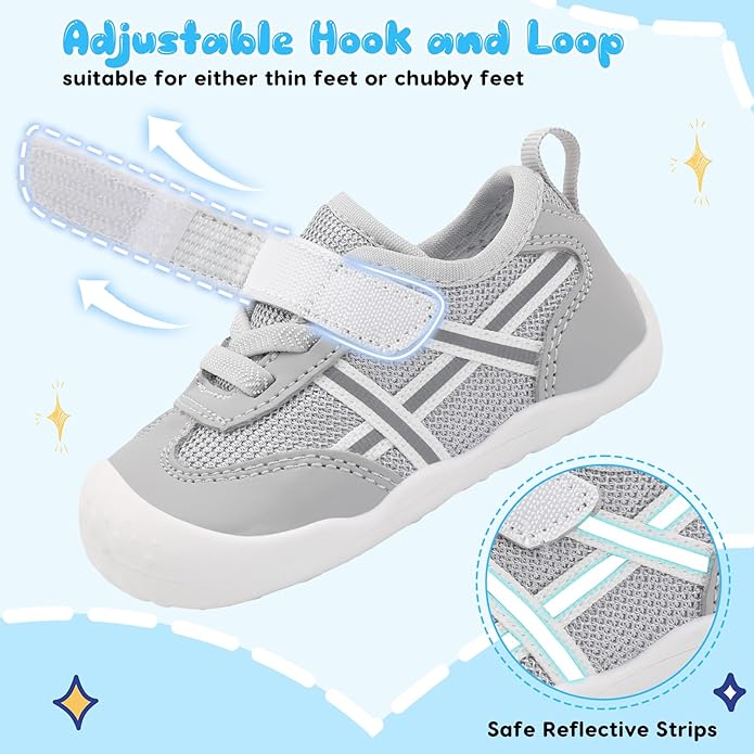 Scurtain Baby Shoes Boy Girl First Walking Shoe Infant Crib Breathable Sneakers Lightweight Barefoot Shoes for Babies